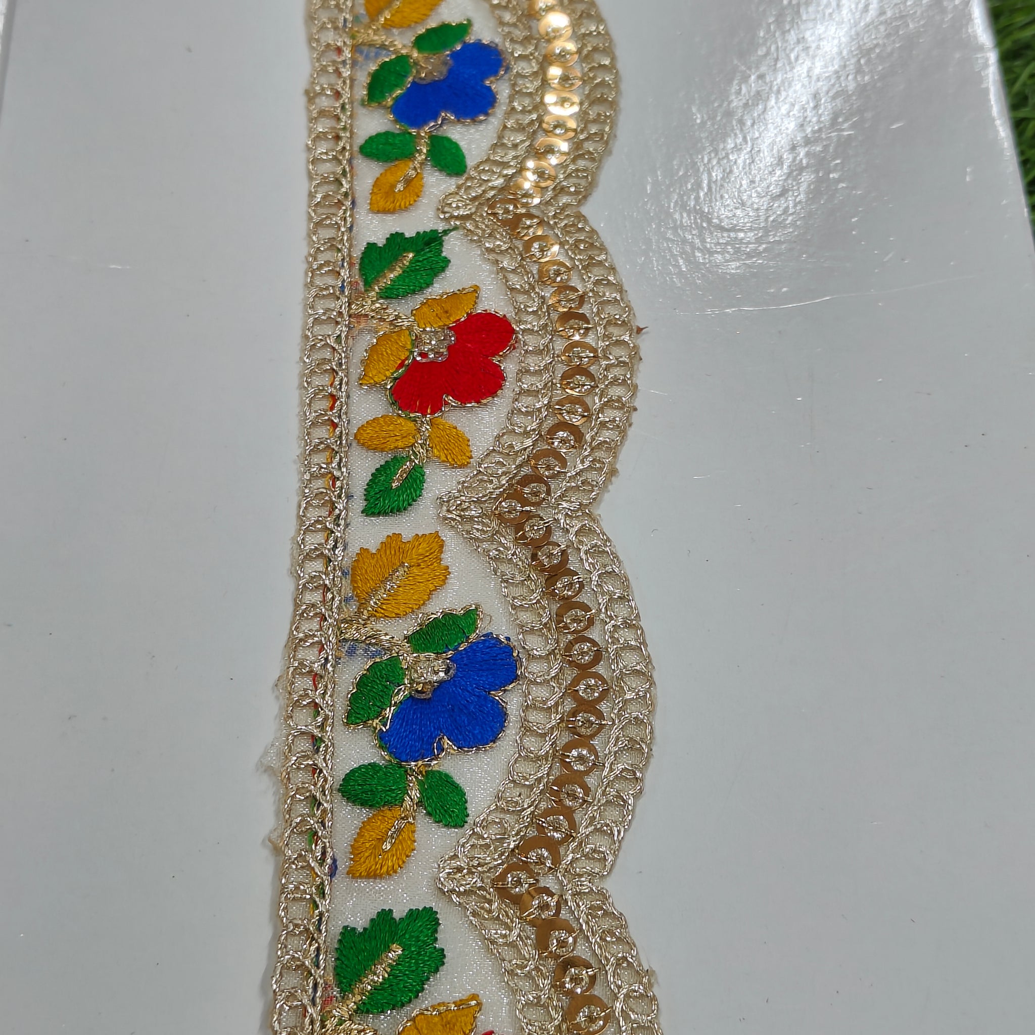 Golden and Flower Lace for Saree