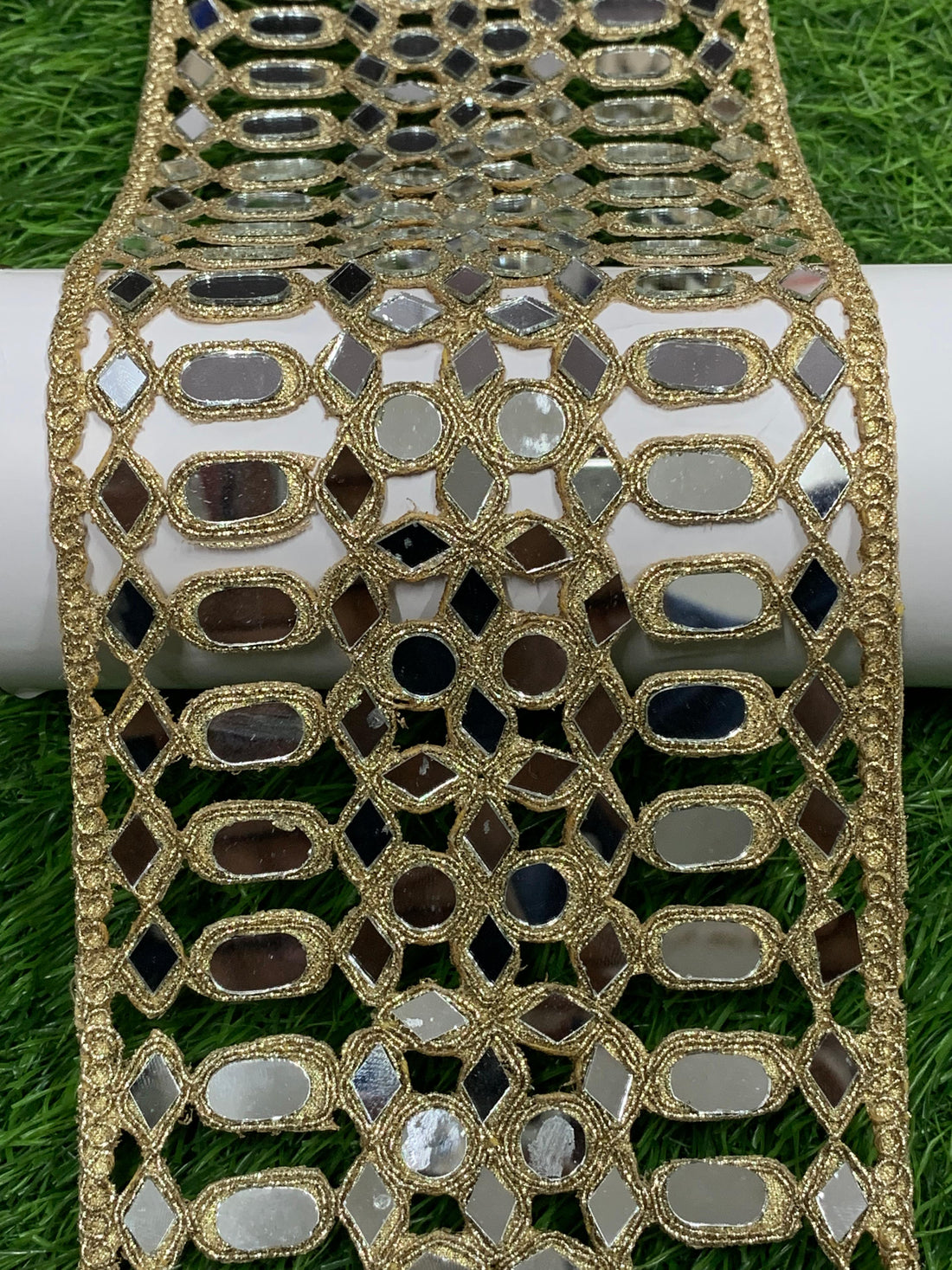 Golden Mirror Lace for Saree
