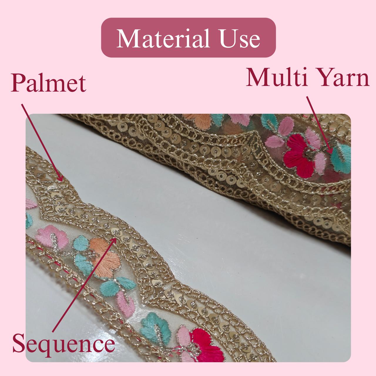 Pastel color Lace for Saree